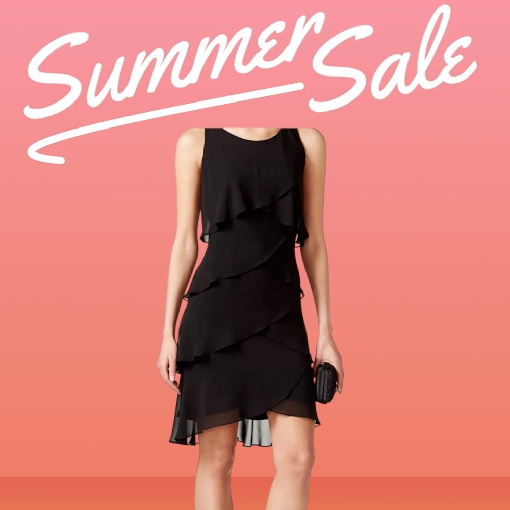 NWOT SLNY Tiered Chiffon Dress - Picture 2 of 11